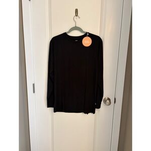 Dream Big Little Black Long Sleeve Bamboo Spandex T Shirt Top Size M